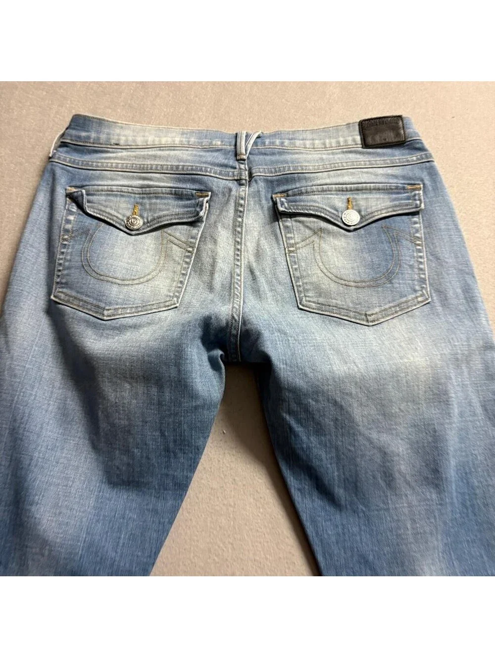 True Religion Audrey Slim Boyfriend Jeans Womens Size 30 Blue Denim Stretch USA
